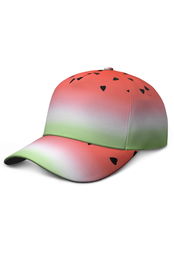 Adjustable Hat Watermelon Lovers Cute Summer Tropical Fruit Pattern Print Aesthetic Sunshine Beach Summer Party Fresh Geometric Refresh Baseball Cap