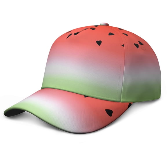 Adjustable Hat Watermelon Lovers Cute Summer Tropical Fruit Pattern Print Aesthetic Sunshine Beach Summer Party Fresh Geometric Refresh Baseball Cap