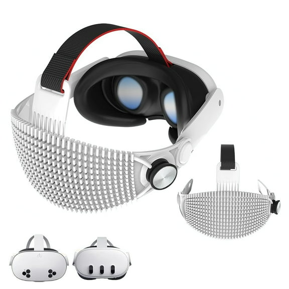 Adjustable Head Strap Compatible with Meta Quest 3/Quest 3S, Lightweight VR Accessory for Comfortable Pressure Relief, Right-Side Dial Fit, Breathable & Recline-Friendly Design,White