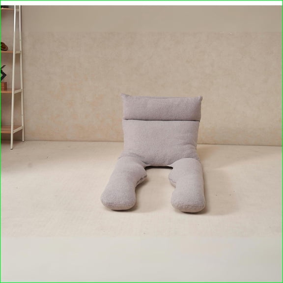 Adjustable Head & Waist Lazy Sofa - U-Shape Recliner for Relaxing | Gray | Seat Depth 72.83