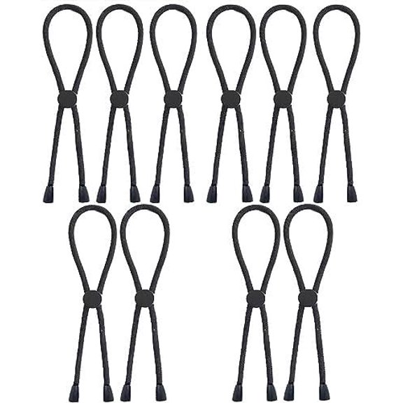 Adjustable Headband Hair Tie for Thick, , Kinky & Curly Hair - Versatile for Afro Puff Ponytails, Buns, High Puffs, and Updos (Pack of 10)