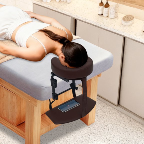 Adjustable Headrest Face Pillow Cradle & Support Bracket, Face Pillow, Salon Home Mattress Massage Kit, Grayish Blue/Coffee/Grey/Black(Color Optional), Adjustable Angle& Height