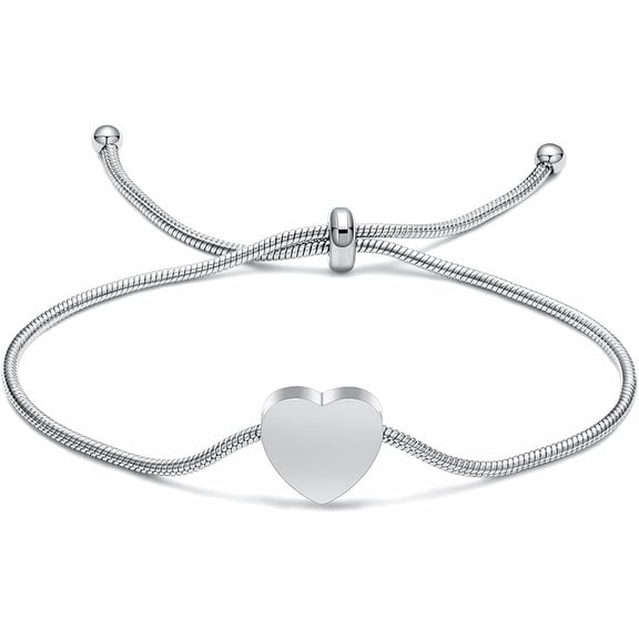 Adjustable Heart Cremation Bracelet for Ashes Memorial Jewelry Urn Jewelry for Women Stainless Steel Adjustable Memorial Bangle Loved Ones Funeral Keepsake Gift