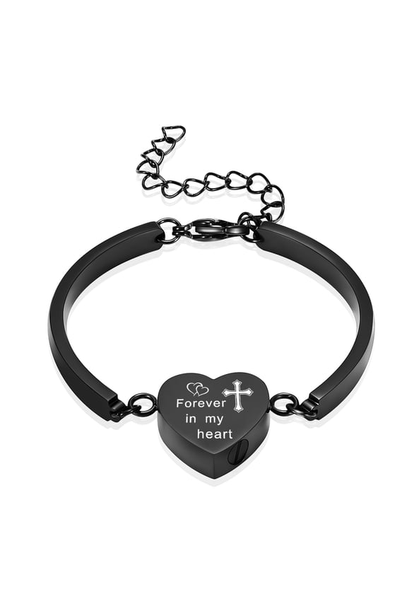 Adjustable Heart Cremation Bracelet for Ashes Stainless Steel Urn Bangles for Ashes Memorial Keepsake Cremation Memorial Urn Bracelet
