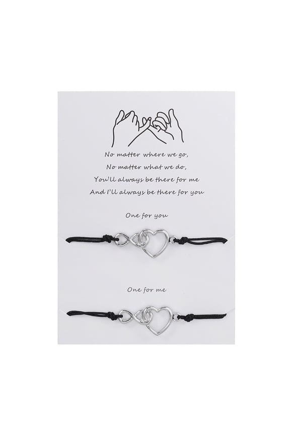  Adjustable Heart Infinity Jewelry Pinky Promise Bracelets for Knot Friendship