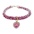 thumbnail image 1 of Adjustable Heart Rhinestone Pet Necklace Crystal Bling Dog Cat Collar Fashion Pet Jewelry for Wedding Party Birthday Pet Accessory (Pink,L), 1 of 6
