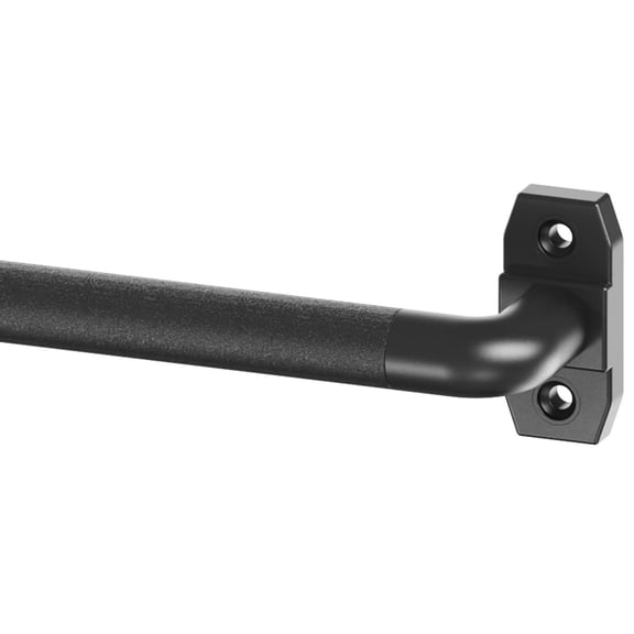 Adjustable Heavy Duty Curtain Rod 28 to 48 Inch with Lock Seam, 2.5 Inch Projection, Includes Hardware, Black, 2 Pack