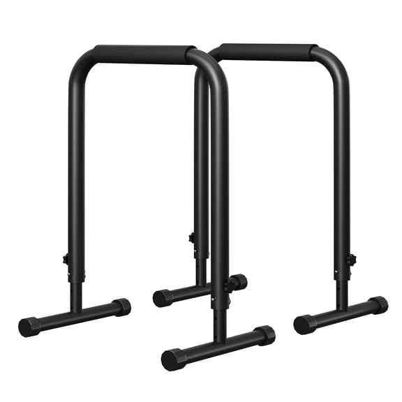 Adjustable Heavy Duty Dip Bars for Home Gym – Stable Parallel Station – 440lbs Capacity – Anti-Slip Grips – 32"-36" Height – Black