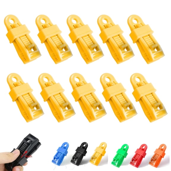 Adjustable Heavy Duty Lock Grip for Tarp & Shade Cloth, Tarp Clips 10Pcs, Reusable Tarp Clips Heavy Duty Lock Grip, Suitable for Outdoor Gardens and Farms