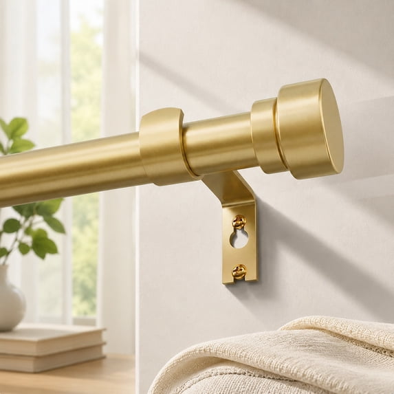Finials Adjustable Heavy Duty Metal Curtain Rod Set, 1 Inch Diameter ...