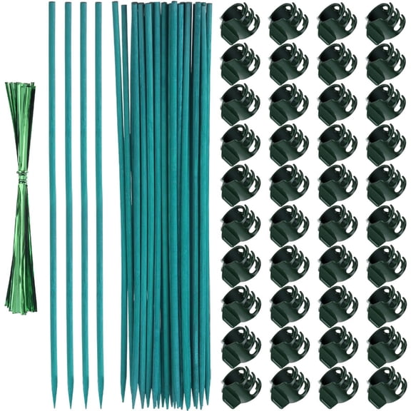 Adjustable Heavy-Duty Plant Stakes with Secure Clips for Outdoor Climbing & Garden Flowers
