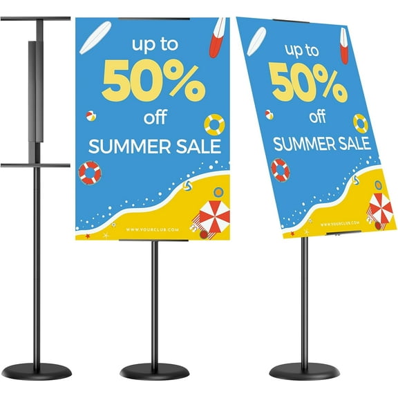 Adjustable Heavy Duty Poster Stand for Display - Floor Standing Poster Sign Stand Metal with 180° Angle Rotation, Great for Events, Advertising, and Direction Board & Foam Poster