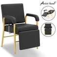 thumbnail image 1 of Adjustable Heavy Duty Reclining Shampoo Chair with Leg Support Salon Beauty Spa for Barber Shop(Black+Gold), 1 of 16
