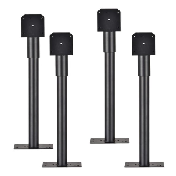 Adjustable HeavyDuty Saddle Roof Riser Brackets, HighStrength Steel Hardware Fit Standard 4x4 Wood Posts, AntiRust Bracket for Pergola, Porch, Trellis, Awning & Mailbox Post, 4Piece Set