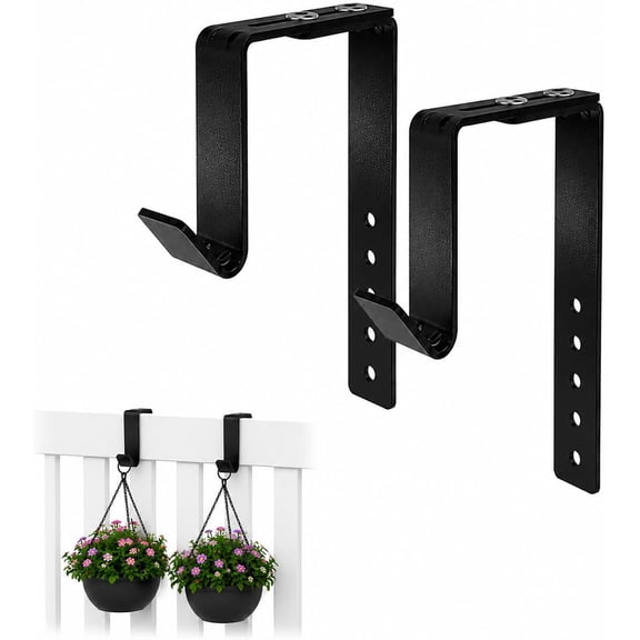 Adjustable Heavy-Duty Single Hook Bracket for Planter, Lantern, Bag 2 Pack