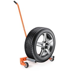 Adjustable Heavy Duty Tire Wheel Dolly with Handle 330 lbs Capacity 23.5-43.5 Inch Universal Tire Lifter Mover 8 Inch Rollers for Car Truck SUV Material Handling