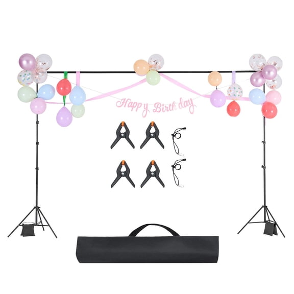Adjustable Heavy Photo Backdrop Stand Kit 10x10ft with 4 Crossbars  Background Support for Photography Studio Wedding Party