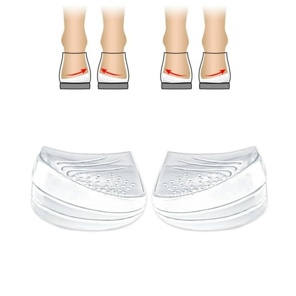 Adjustable Heel Wedge,QZS Reusable Clear Heel Corrective Inserts for Outdoor,Portable Gel Medial Insoles for Bow Legs,Knee Pain(L)