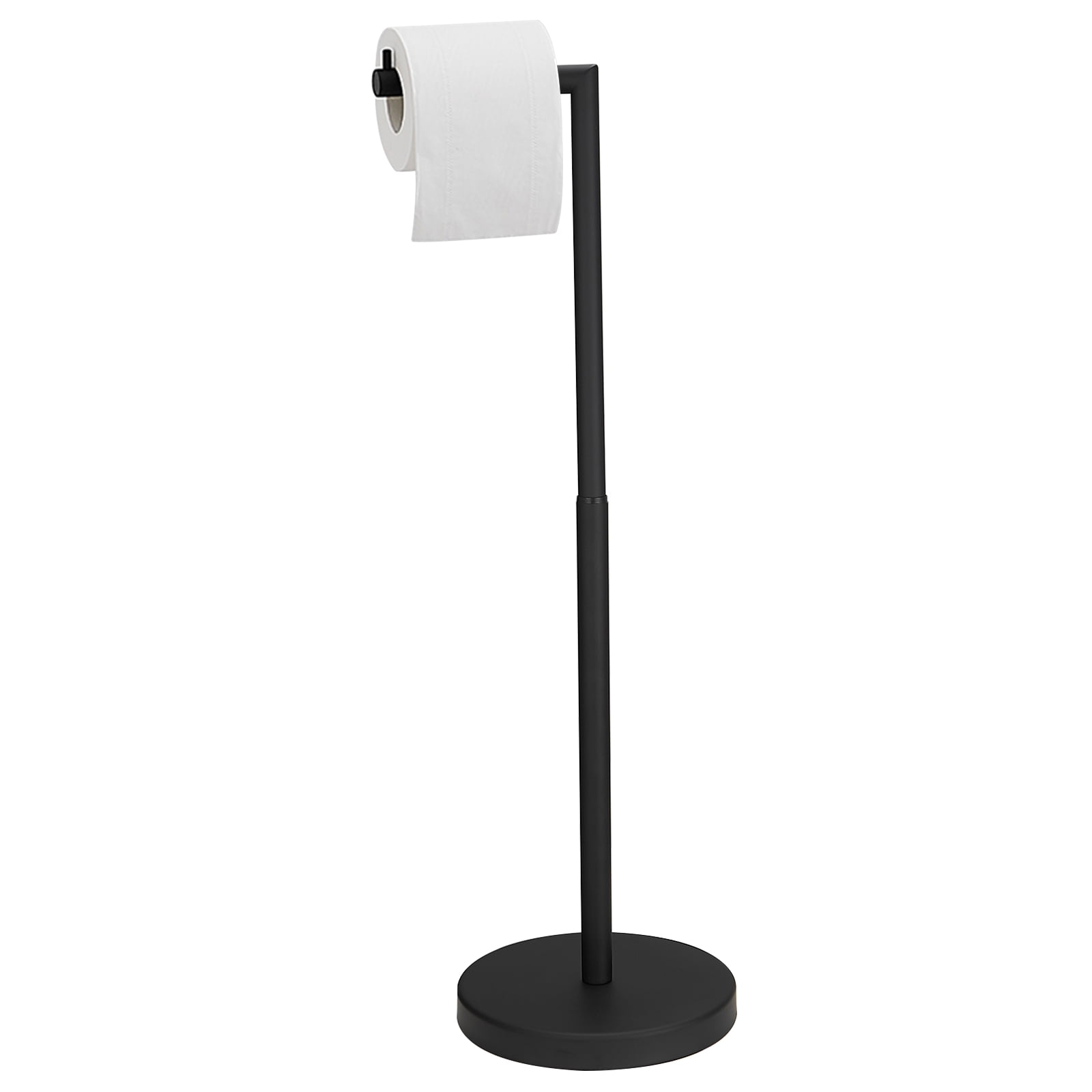 Matte Black Adjustable Freestanding Toilet Paper Holder