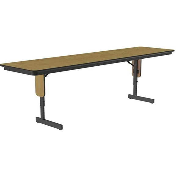 Adjustable Height 3/4" High Pressure Folding Seminar Table in Fusion Maple