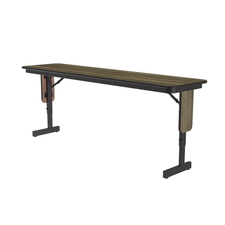 Adjustable Height 3/4" High Pressure Folding Seminar Table in Hickory Brown