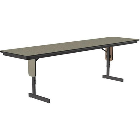 Adjustable Height 3/4" Traditional Wood Folding Seminar Table in Natural Sand