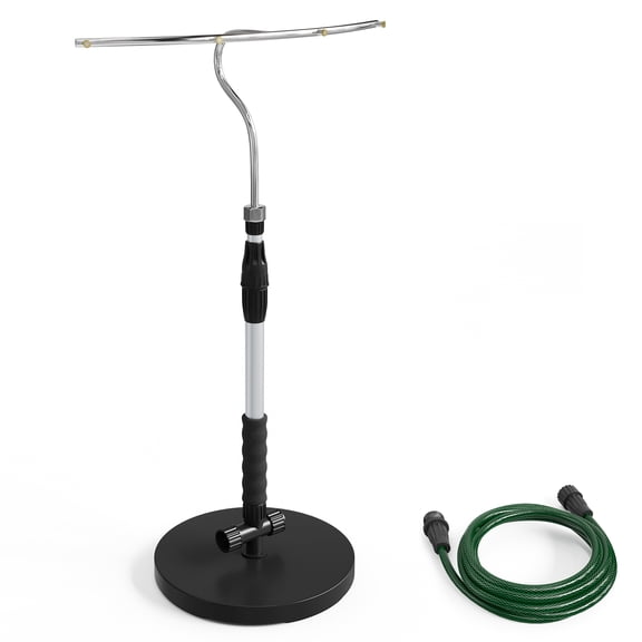 Adjustable Height 31" to 40" Misting Cooling System with t-Bar 4 Nozzles, Water-Fillable Base for Stability, Easy Assembly Portable Cooler with 10ft Water Hose