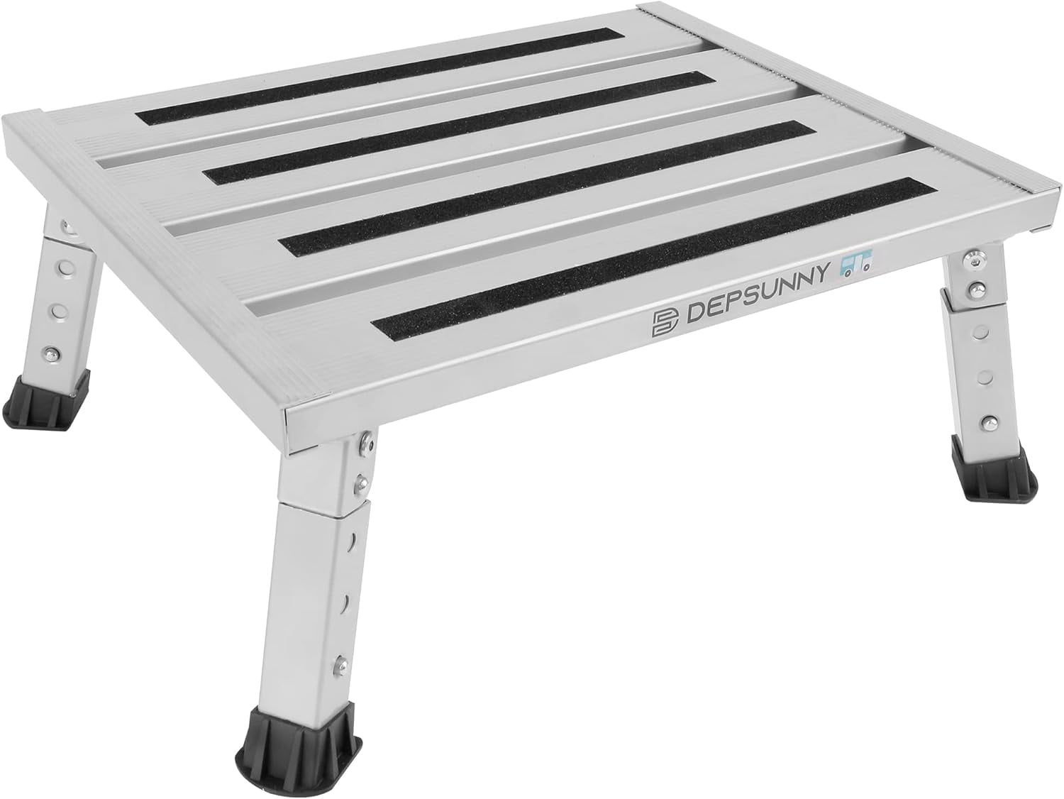 Adjustable Height Aluminum RV Step, Stable Foldable Platform Step Stool ...