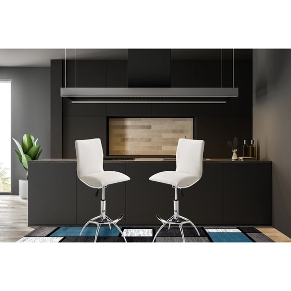 Adjustable Height Bar Stools with Swivel Function / White, Easy Setup in Kitchen