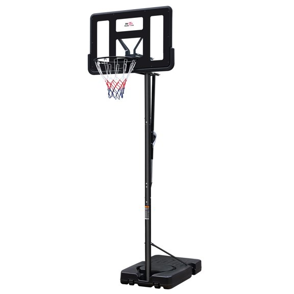Adjustable Height Basketball Hoop for Kids and Adults, Portable Basketball Stand with 44 Shatter-Proof Backboard, Fillable Base and 2 Wheels for Outdoor Pool or Indoor Use