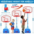 thumbnail image 1 of Adjustable Height Basketball Hoop for Kids, Portable Indoor Outdoor Basketball Set with  Balls, 1 of 7