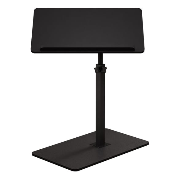 Adjustable Height Black Side Table, Turnable Desktop & Foldable Frame
