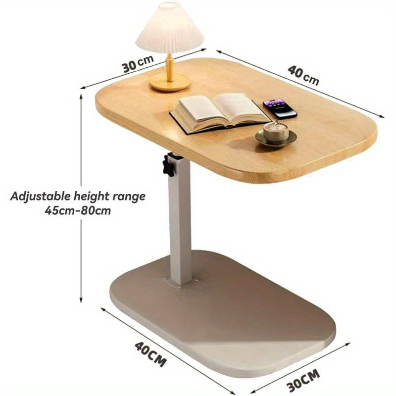 Adjustable Height C-Shaped End Table with Swivel Base and Slide-Under ...