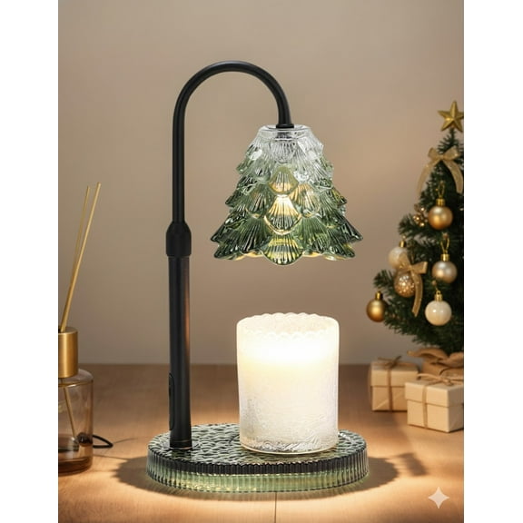 NeatGlow Adjustable Height Candle Warmer Lamp with Timer, 2 Bulbs Included, High Quality Glass Design, Elegant Home Décor, Gift