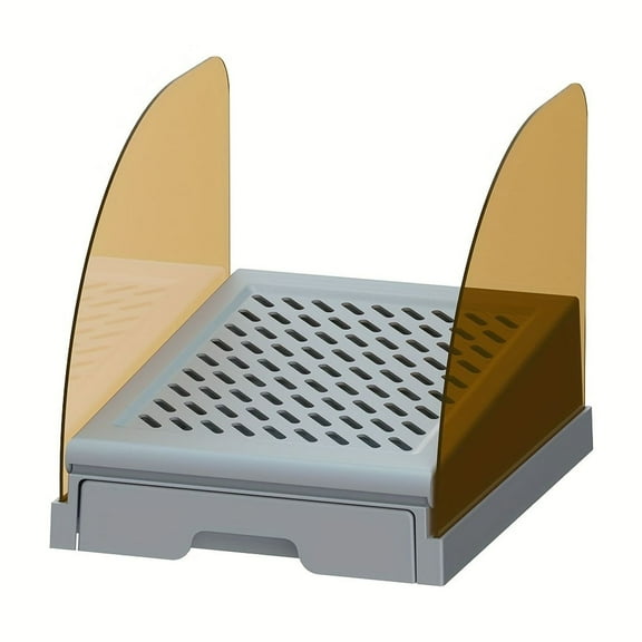 Adjustable Height Cat Litter Ramp - Sloped Design to Reduce Tracking & Odors - Easy Clean Steps - Fits All Cats - Sand Leak Prevention