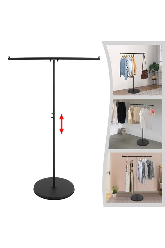 Adjustable Height Clothes Rack Clothing Display Rack Floor-Standing Garment Display Rack Stand 55.12lbs Capacity 3.28*4.92ft for Clothing Stores, Boutiques, Bra Stores