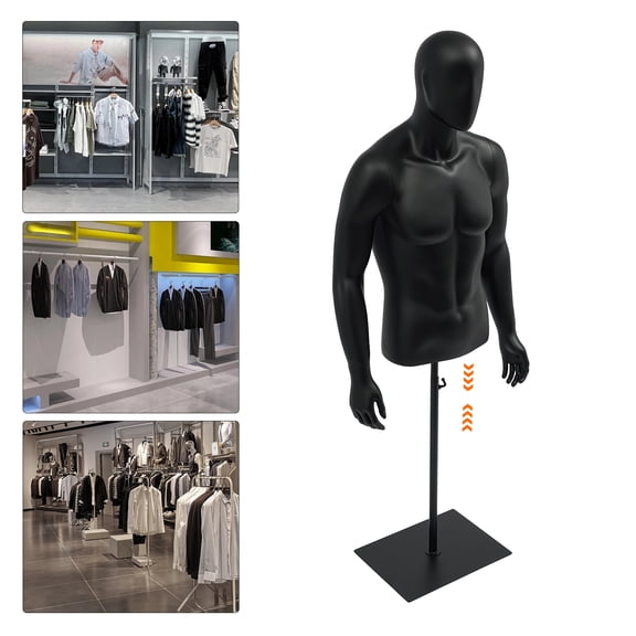 Adjustable Height Clothing Form, Male Dress Form Display, Metal Stand Dress Form