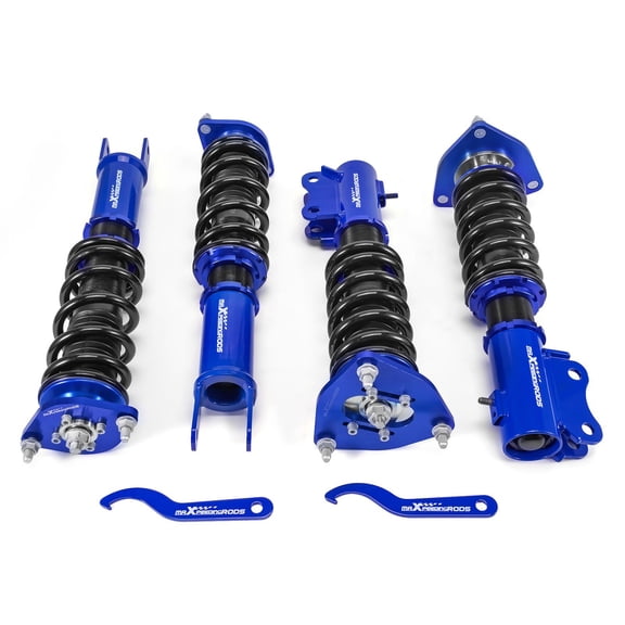 Adjustable Height Coilovers Struts Kit for Mitsubishi Lancer Evolution VII VIII IX 2001-2007, Blue Suspension with Camber Plates & 55mm Damper, SKU 45137533, 55CrSi Steel Springs