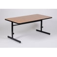 thumbnail image 1 of Adjustable Height Computer Station Table (30 in. x 72 in./Med Oak), 1 of 2