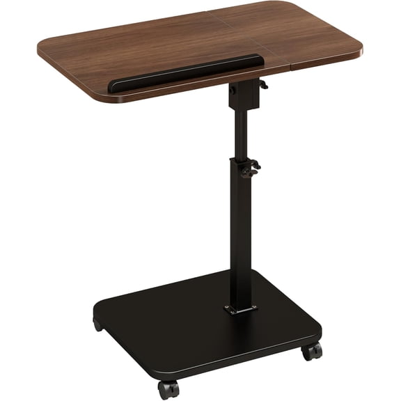 Adjustable Height Couch Tables That Slide Under Sofa, 180 Swivel Modern TV Tray Table with Wheel, c Shaped End Table for Couch, c Tables for Small Place, Mobile Standing Desk for Livingroom Bedroom