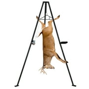 Adjustable Height Deer Hanger with Stable Triangular Hook and Thoughtful Tool Tray, 500 LBS Capacity Game Hoist Tripod