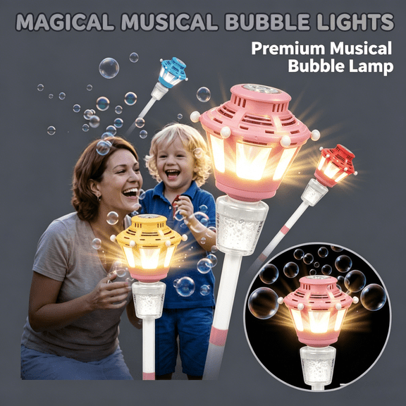 Adjustable Height Event Bubble Machine, Rechargeable Standing Bubble Maker with LED Light & Music, Versatile Bubble Light Tower for All Occasions (ABC Set)