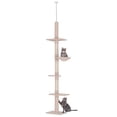 Adjustable Height Floor to Ceiling Cat Tree, 5 - Level Cat Tower with ...