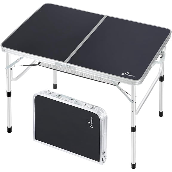 Adjustable Height Folding Table 35.4" L x 23.6" W with Mesh Layer