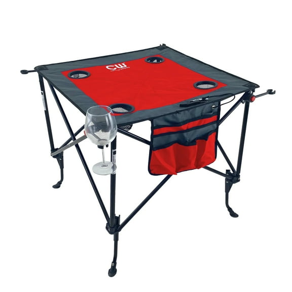 Adjustable Height Folding Wine Table | Red
