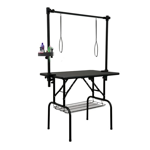 Adjustable Height Grooming Table for Large Dogs and Pets with Non-Slip Surface and Secure Restraint System, Durable Construction for Professional and Home Use