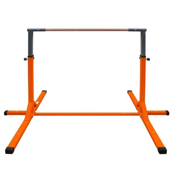 Adjustable Height Gymnastics Kip Bar, 39"-62" Range, Orange Iron Frame, for Home Indoor/Outdoor Use