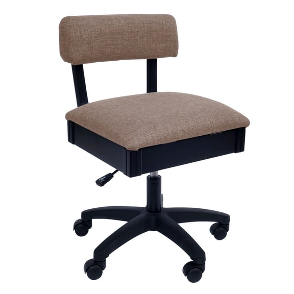 Adjustable Height Hydraulic Sewing and Craft Chair with Under Seat Storage, and Solid Fabric - Princess Hazel Upholstery