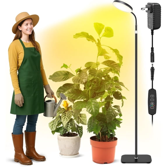 Adjustable Height Indoor Plant Grow Light with Red Blue Warm Full ...