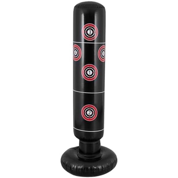 Adjustable Height Inflatable Punching Bag, Dark Target Column, Reinforced PVC, Comes with Foot Pump, Stable Training Aid for Karate and Kickboxing$$Sport & Recreation Other